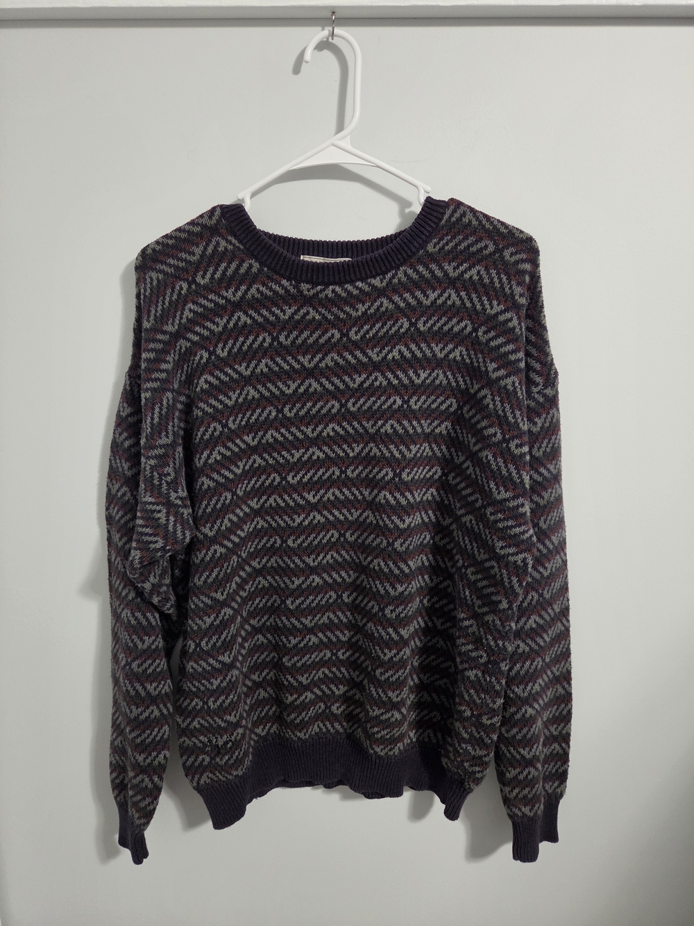 Vintage Blake & Manley XL Geometric Knit Sweater 90s